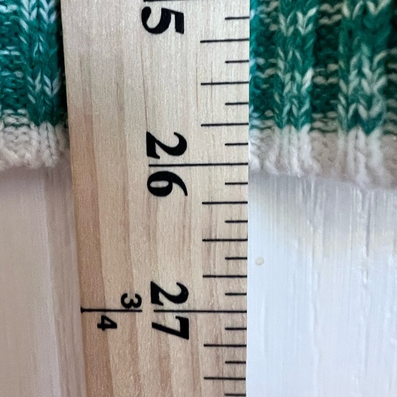 Ugly Christmas sweater reindeer wearing glasses striped sleeves Large size - Picture 8 of 9